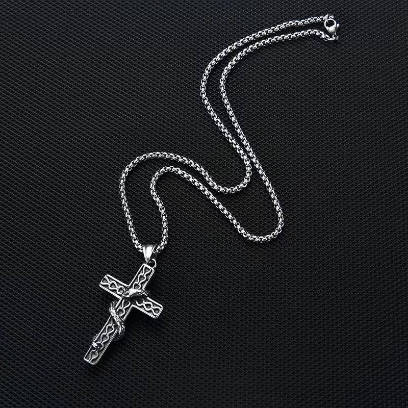 Snake Cross Necklace