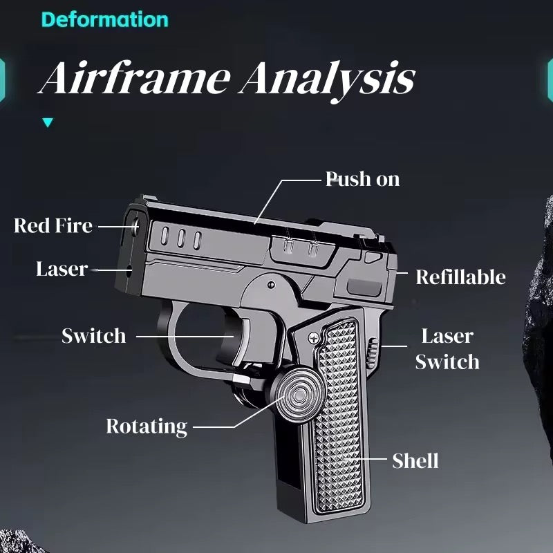 Spinning Gun Lighter With Laser