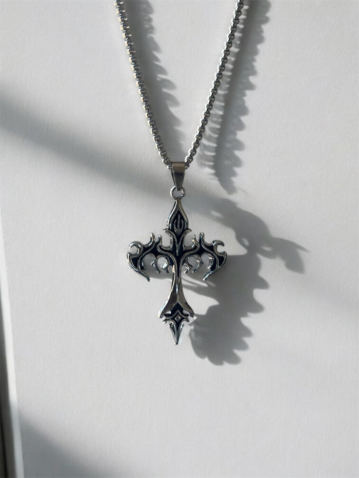 Dragon Cross Necklace + Onyx Bracelet Combo Pack